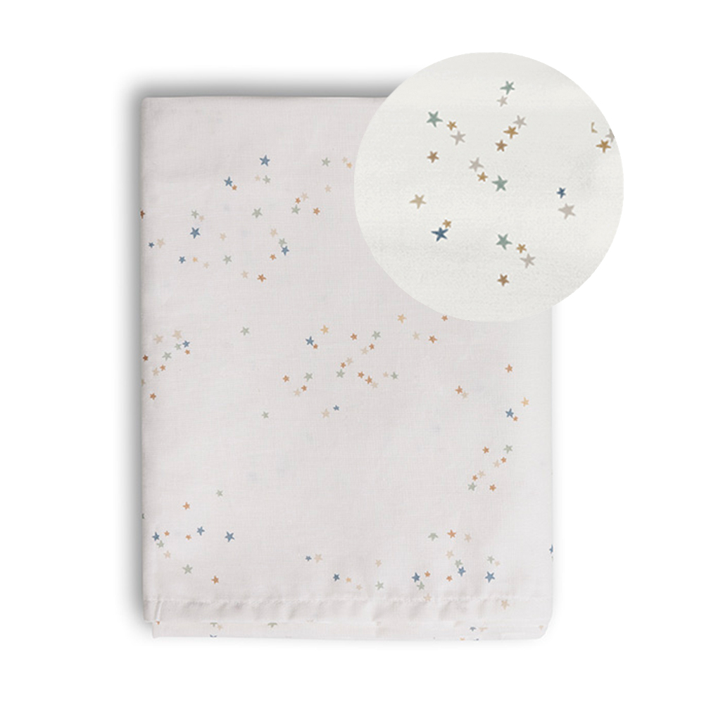 LAKEN FÜR BEISTELLBETT 75 X 100 CM «STARS» | OFF-WHITE MIT STERNEN